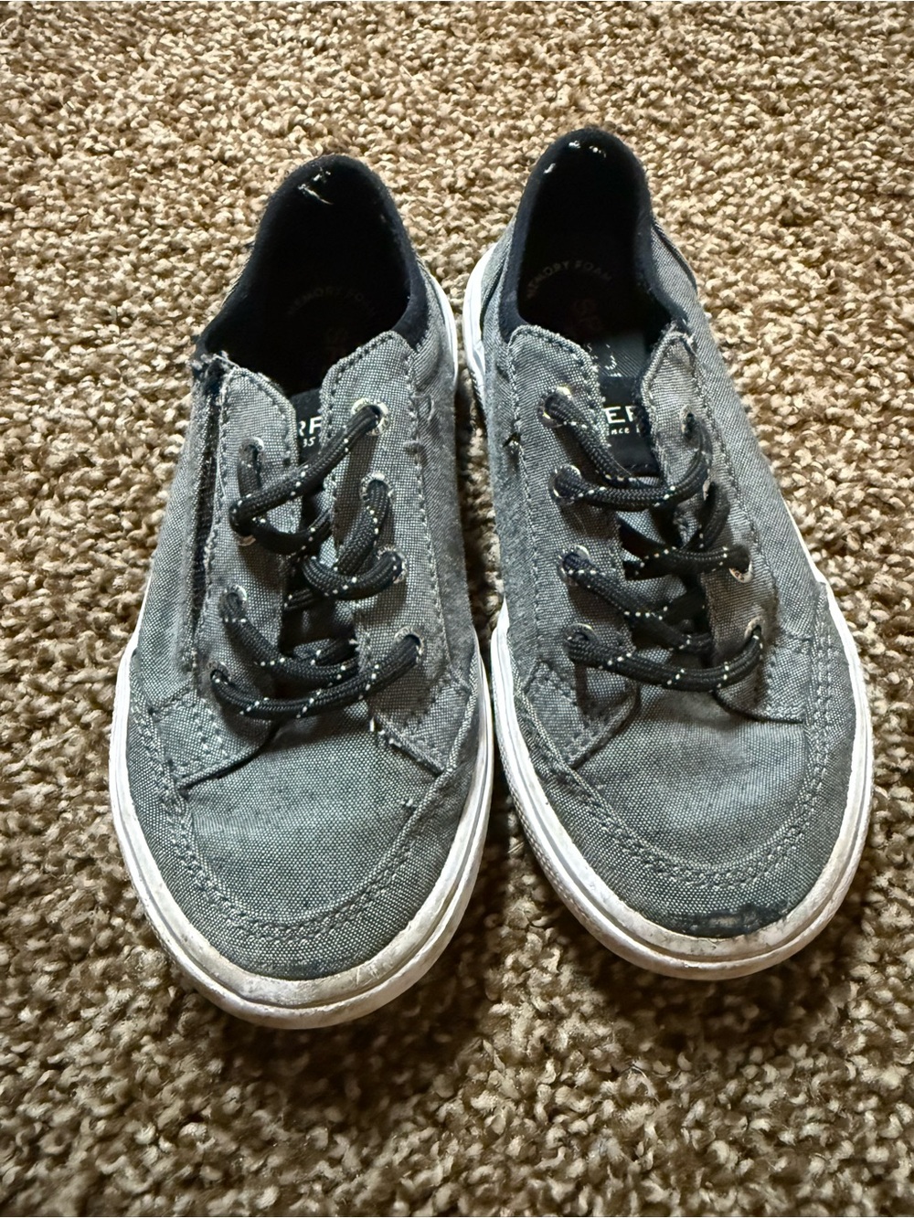 Sperry Kids Gray Canvas Lace-Up Sneakers